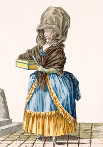 Een marktvrouw die haar waren verkoopt, gegraveerd door Dupin, plaat nr. 5 uit 